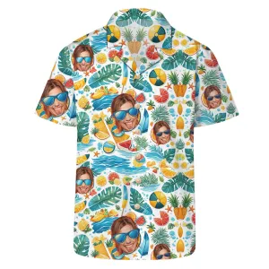 Tropical Fruits Ocean Prints Custom Aloha Hawaiian Shirts Upload Photos Personalized Gifts for Him