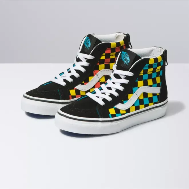 Vans Sk8 Hi-Zip Neon Glow Check