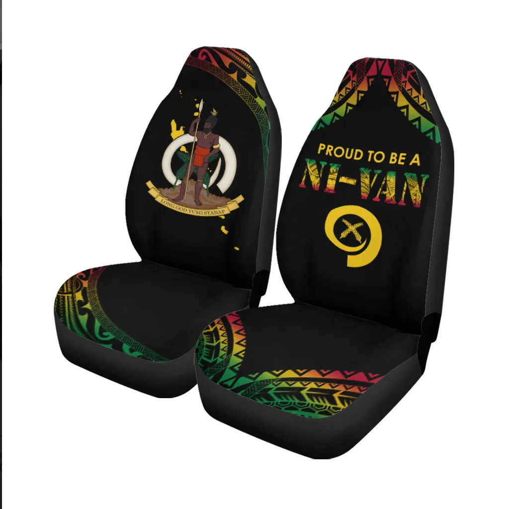 Vanuatu Proud To Be A Ni-Van  Polynesian Pattern Car Seat Covers
