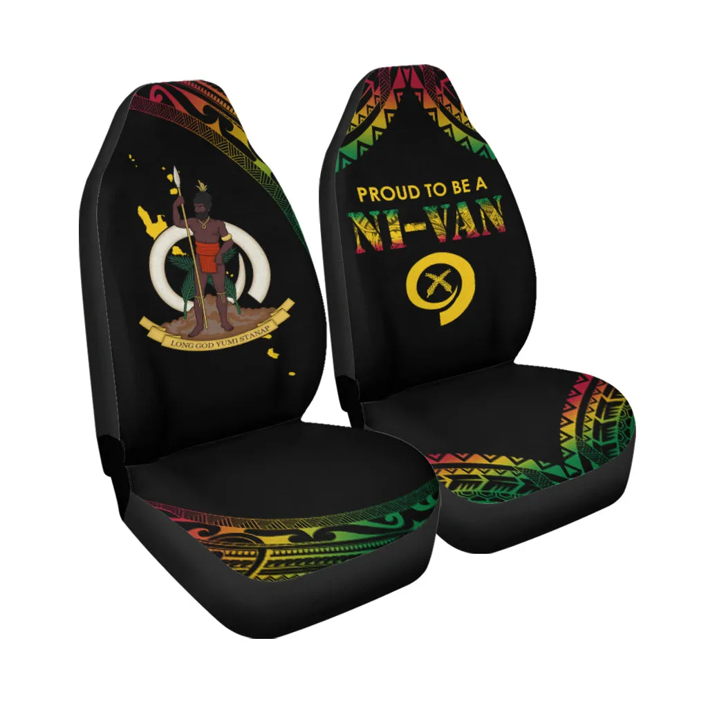 Vanuatu Proud To Be A Ni-Van  Polynesian Pattern Car Seat Covers