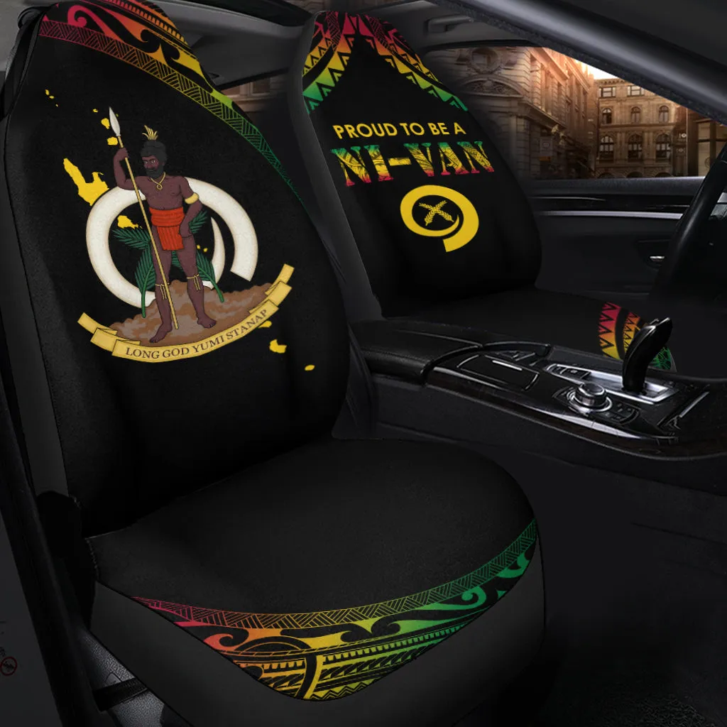 Vanuatu Proud To Be A Ni-Van  Polynesian Pattern Car Seat Covers