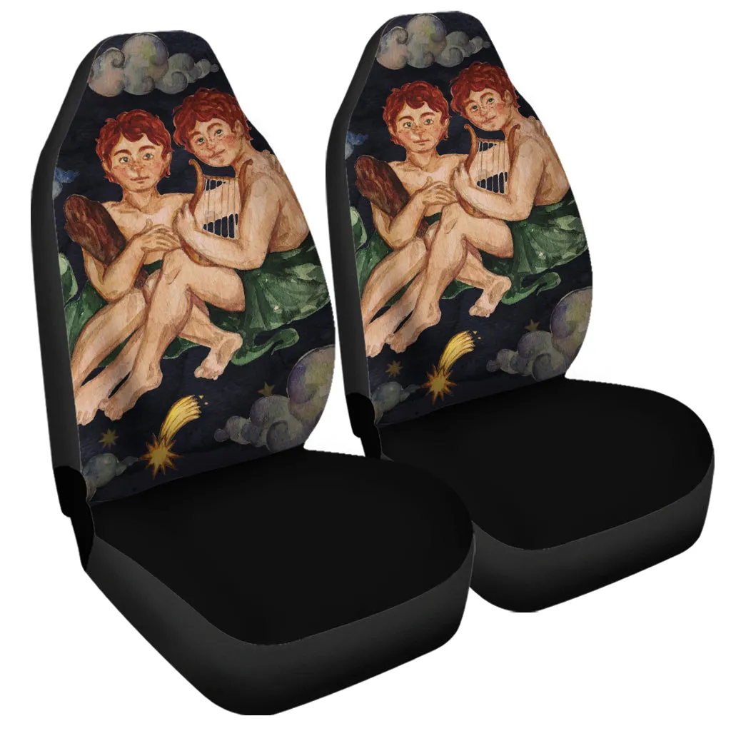 Watercolor Gemini Zodiac Sign Print Universal Fit Car Seat Covers