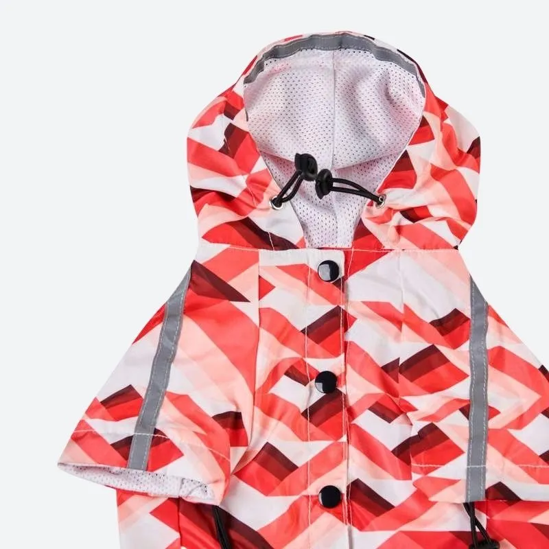 Zig-Zag Reflective Dog Raincoat